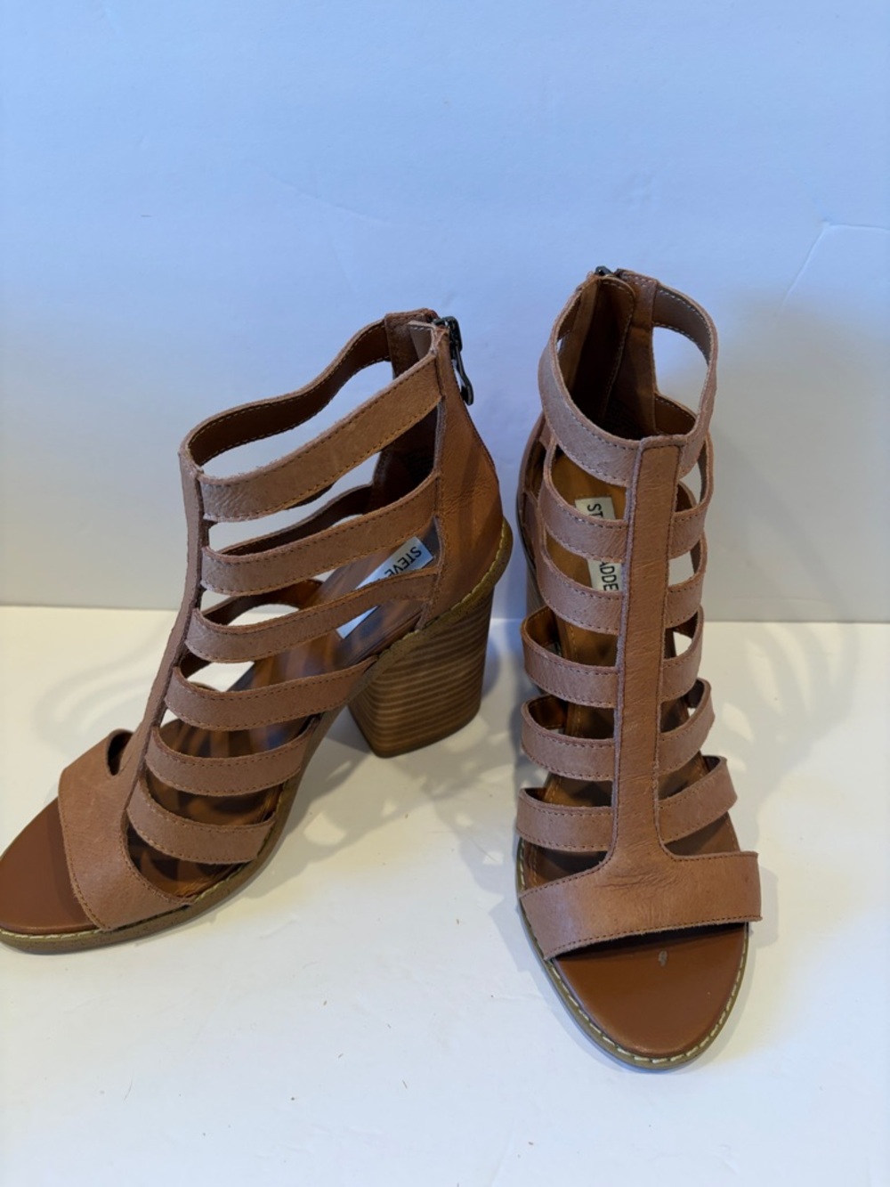 Strappy Block Heel Sandals - Taupe Steve Madden